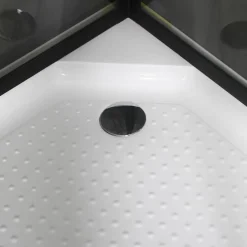 Suihkukaappi Bathlife Betrakta, 900x900mm, pyöreä, musta kehys