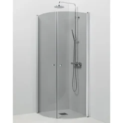 Suihkukulma Vihtan Ocean 4+4 800/900mm, kääntyvä kaareva, harmaa lasi