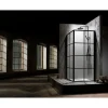 Suihkunurkka Macro Empire Suora, 80x80, kirkas lasi, musta ruudukko