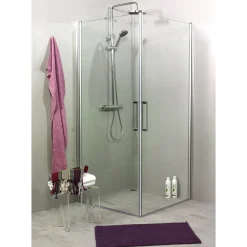 Suihkunurkkaus Noro Fix Trend C 88, 800x800x1950 mm, mattahopea, kirkas lasi