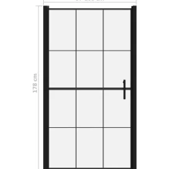 Suihkuovi karkaistu lasi 100x178cm musta