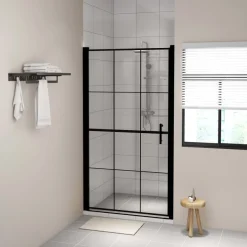 Suihkuovi karkaistu lasi 100x178cm musta