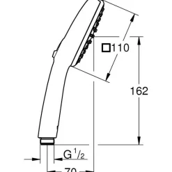 Suihkupää Grohe Vitalio Comfort 110, 2 suihkutoimintoa, kromi