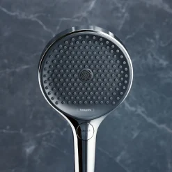 Suihkusetti Hansgrohe Rainfinity 130 3jet PowderRain Ecosmart, tanko 150 cm, saippua-alusta, kromi