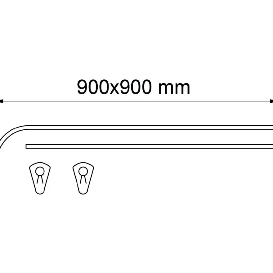 Suihkuverhotanko Habo 7020, 900x900mm, valkoinen