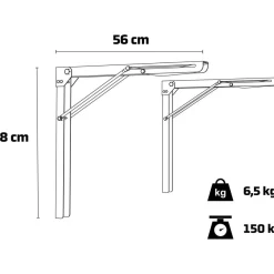 Taittokannake pöydälle Pisla, 2kpl, 560x580mm, musta