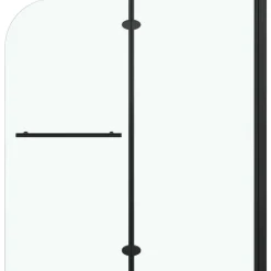 Taittuva suihkukaappi 2 paneelia ESG 120x140 cm musta