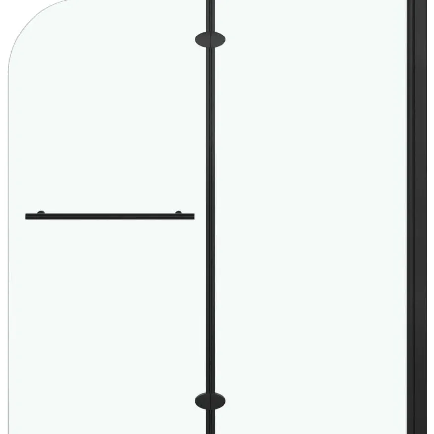 Taittuva suihkukaappi 2 paneelia ESG 120x140 cm musta