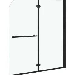 Taittuva suihkukaappi 2 paneelia ESG 120x140 cm musta