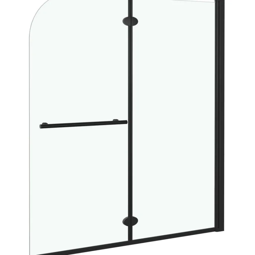 Taittuva suihkukaappi 2 paneelia ESG 120x140 cm musta