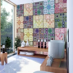 Tapetti Artgeist Cornucopia, 50x1000cm, ornamentti, sininen,vihreä