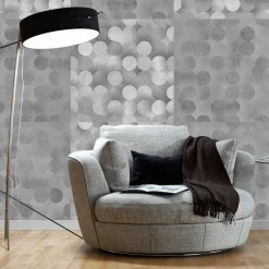 Tapetti Artgeist Light Grey Rain, 50x1000cm, pilkullinen, moderni, Light Grey