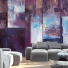 Tapetti Artgeist Winter evening - abstract, 50x1000cm, graafinen/geometrinen, violetti