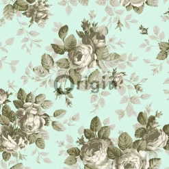 Tapetti Bloomingdale 326143, maalaisromanttinen, mintunvihreä, ruskea