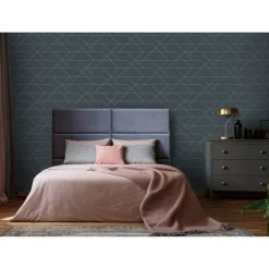 Tapetti Esta Art Deco 139213, non-woven, sininen