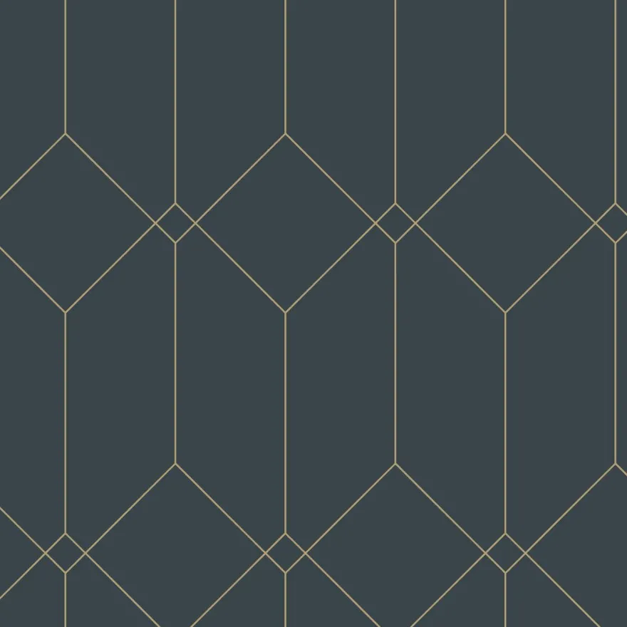 Tapetti Esta Art Deco 139225, non-woven, tummansininen