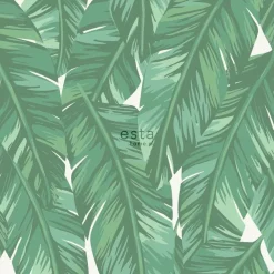 Tapetti ESTA Jungle Fever 139014, non-woven, luonto, vihreä/valkoinen