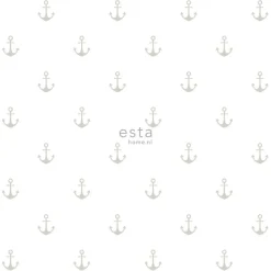 Tapetti Esta Regatta Crew Surf Edition 138964, graafinen/geometrinen, valkoinen/hopea
