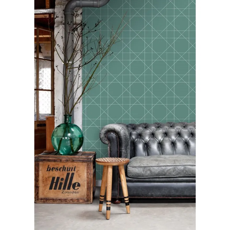 Tapetti Esta Scandi Cool 139092, graafinen/geometrinen, moderni, vihreä