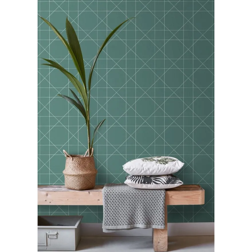 Tapetti Esta Scandi Cool 139092, graafinen/geometrinen, moderni, vihreä