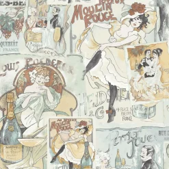 Tapetti Galerie Nostalchic G56113-16, vintage, teksti
