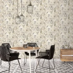 Tapetti Galerie Nostalchic G56113-16, vintage, teksti