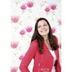 Tapetti Hydrangeas 128019, non-woven, pioni, ruusu, romanttinen, fuksia/korallinpunainen