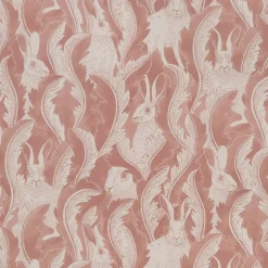 Tapetti Långelid/Von Brömssen Hares in hiding, roosa, non-woven