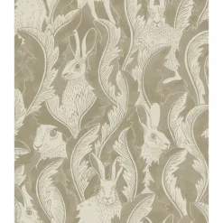 Tapetti Långelid/Von Brömssen Hares in hiding, taupe, non-woven