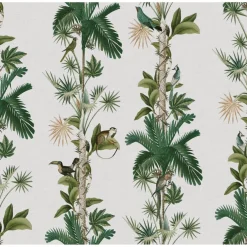 Tapetti Rebel Walls Monkey Island Ivory, eläin, kasvi, vihreä