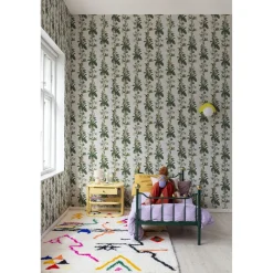 Tapetti Rebel Walls Monkey Island Ivory, eläin, kasvi, vihreä