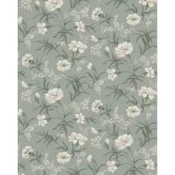 Tapetti Sandberg Emilie, non-woven, maalaisromanttinen, vihreä