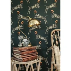 Tapetti Studio Lisa Bengtsson Poppy, non-woven, leopardi, vihreä