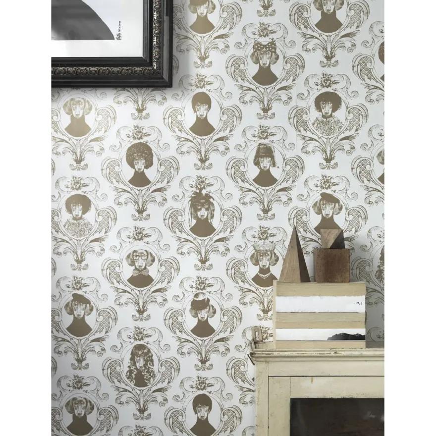 Tapetti Studio Lisa Bengtsson Tillsammans, non-woven, eläinkuosi, kulta