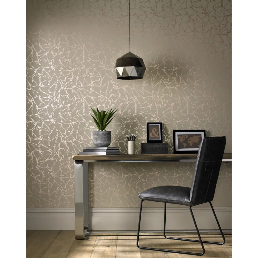 Tapetti 1838 Wallcoverings Glaze, graafinen/geometrinen, kupari