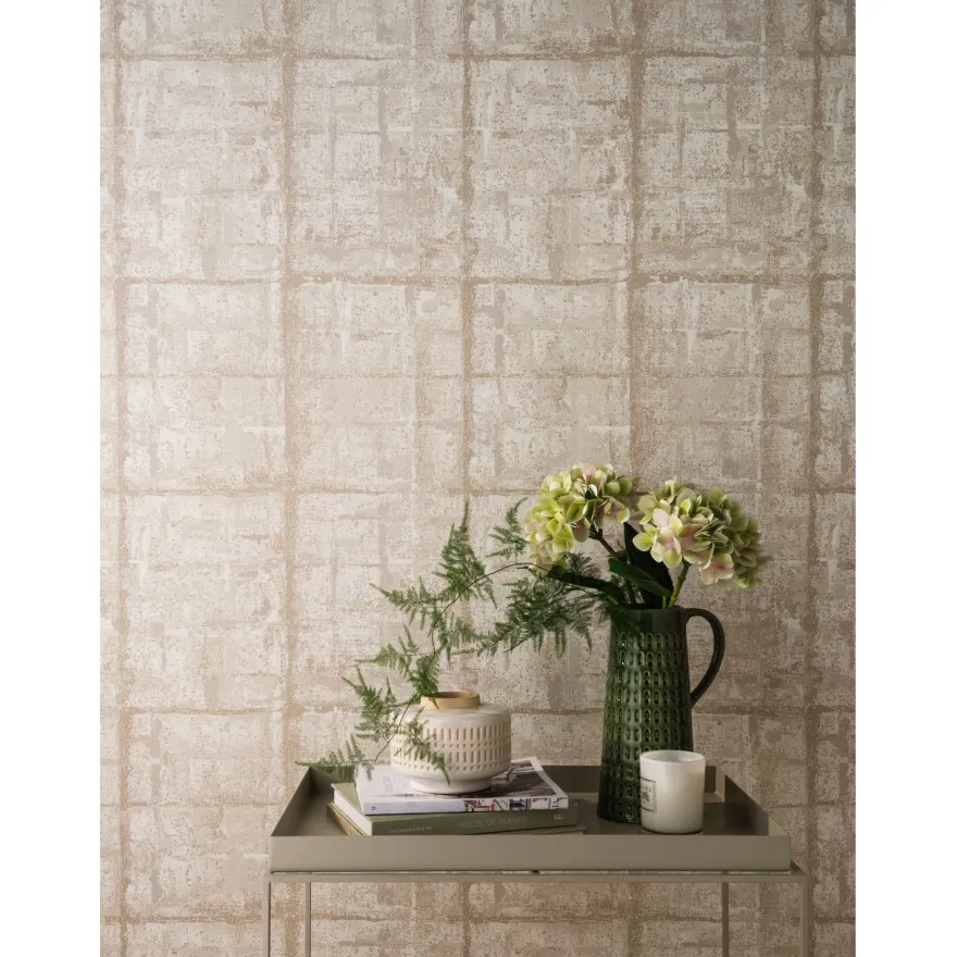 Tapetti 1838 Wallcoverings Patina, ruutu, vaalea