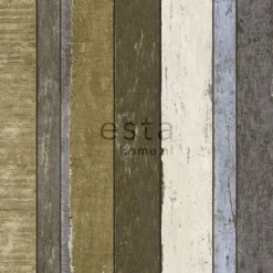 Tapetti Wooden Boards 138253, puujäljitelmä, ruskea/khaki
