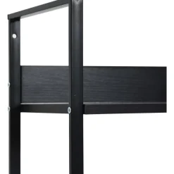 3-tasoinen kirjahylly, musta, 60x27,6x90,5 cm, lastulevy