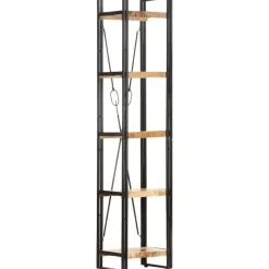 5-tasoinen kirjahylly, 40x30x180 cm, täysi mangopuu