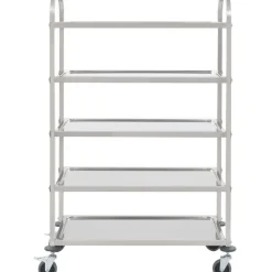 5-tasoinen tarjoiluvaunu 107x55x147 cm ruostumaton teräs