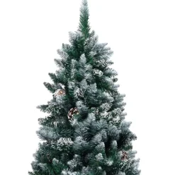 Tekojoulukuusi kävyillä ja valkoisella lumella, 180cm