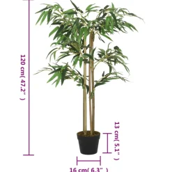 Tekokasvi bambupuu, 760 lehteä, 120 cm