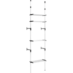 Teleskooppinen vaatekaappijärjestelmä hyllyillä alumiini, 70cm