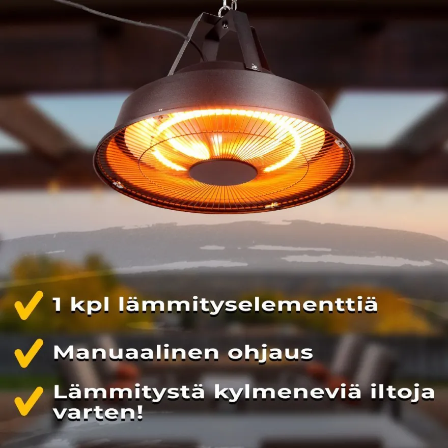 Terassilämmitin Fornorth kattoon 1500W, musta