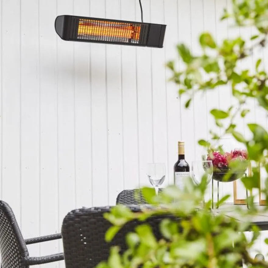 Terassilämmitin HEAT1 Eco Pro-line, 660-2000W, BT, kaukosäädin, musta