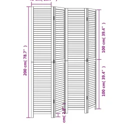 Tilanjakaja musta täysi keisaripuu, 3-6 paneelilla, eri kokoja (31794)