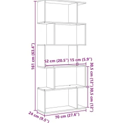 Tilanjakaja 5 tasoa savutammi 70x24x161 cm tekninen puu (58097)