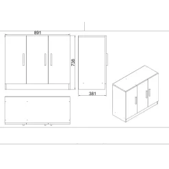 Toimistokalustesetti Linento Furniture VO19-Ba, tummanruskea/antrasiitti