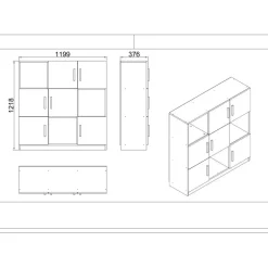 Toimistokalustesetti Linento Furniture VO19-Ba, tummanruskea/antrasiitti