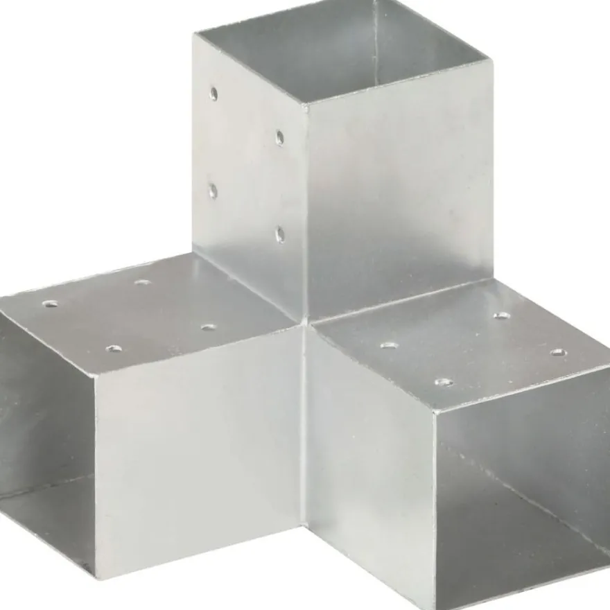 Tolppaliitin, Y-muoto, galvanoitu metalli, 91x91mm